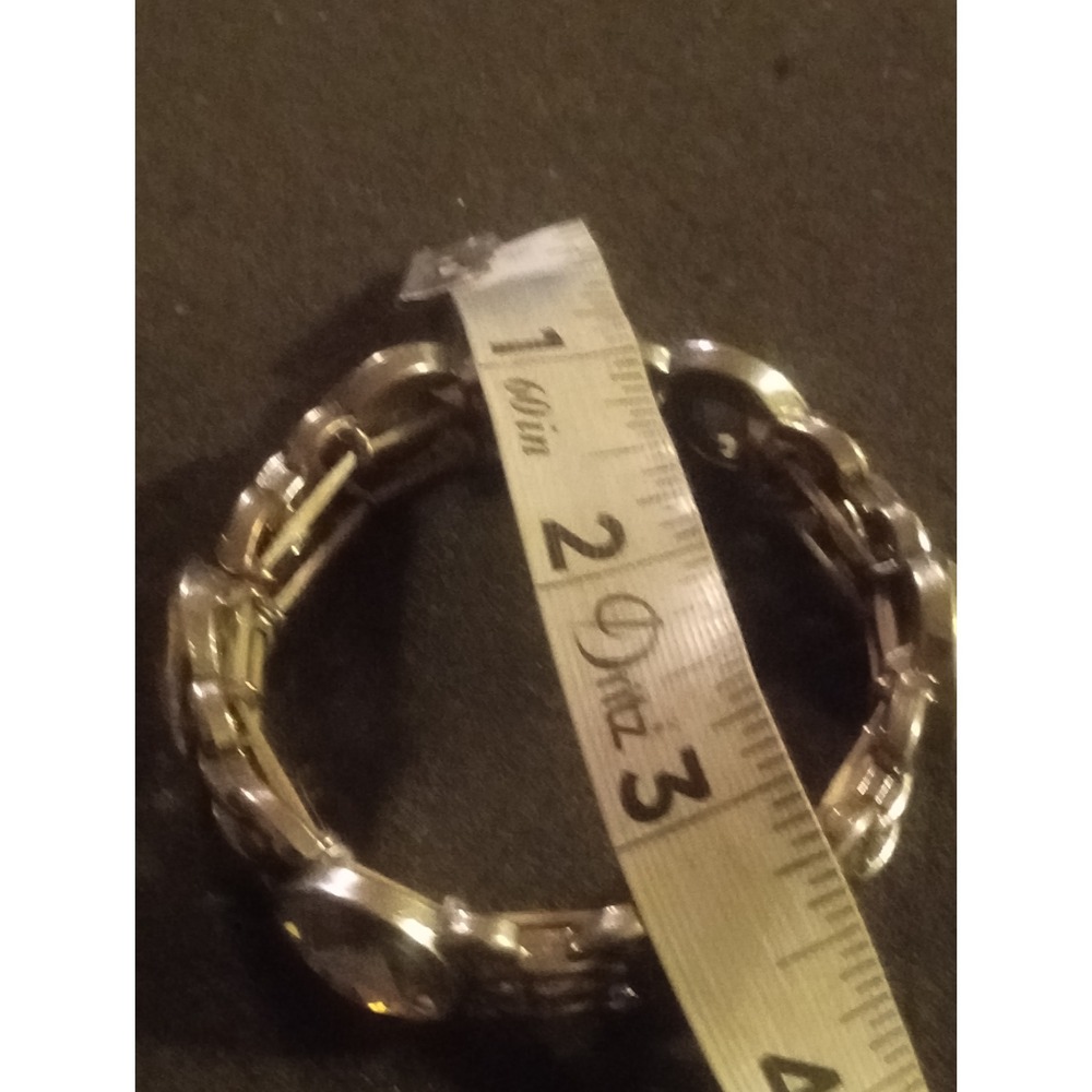 Sparkling Crystal Link Bracelet Silver Tone Stretch Glamorous